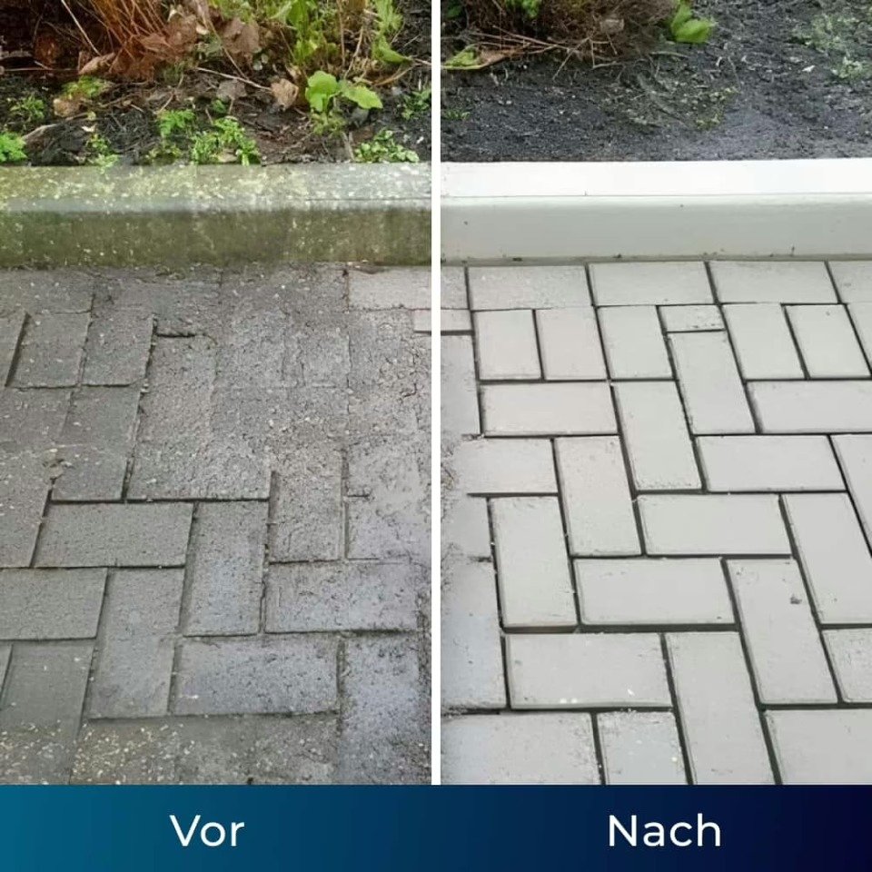Vorher-Nachher Vergleich einer Außenfläche